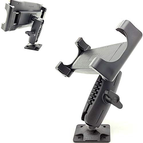 Heavy Duty Tablet GPS Smartphone AMPS Drill Base Dash ELD Mount for Truck Van Commercial Vehicle Semi Fleet Limo (Holder fit all Tablets & Phones iPhone)