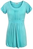 Ninedaily Women Short Sleeve Draped T-shirt Scoop Neck Flattering Tunic Tops