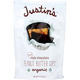 Justins Nut Butter Peanut Butter Cups - Organic - Dark Chocolate - Mini - 4.7 oz - case of 6 - 95%+ Organic - Gluten Free -