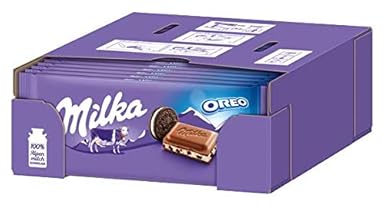 Milka & Oreo - Zartschmelzende Schokoladentafel mit original Oreo-Keksstückchen - 22 x 100g