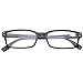 Kerecsen 4 Pack Reading Glasses for Men and Women with Spring Hinges, Lightweight Black Rectangular Readers Eyeglasses (2 Black 2 Tortoise, 1.75)
