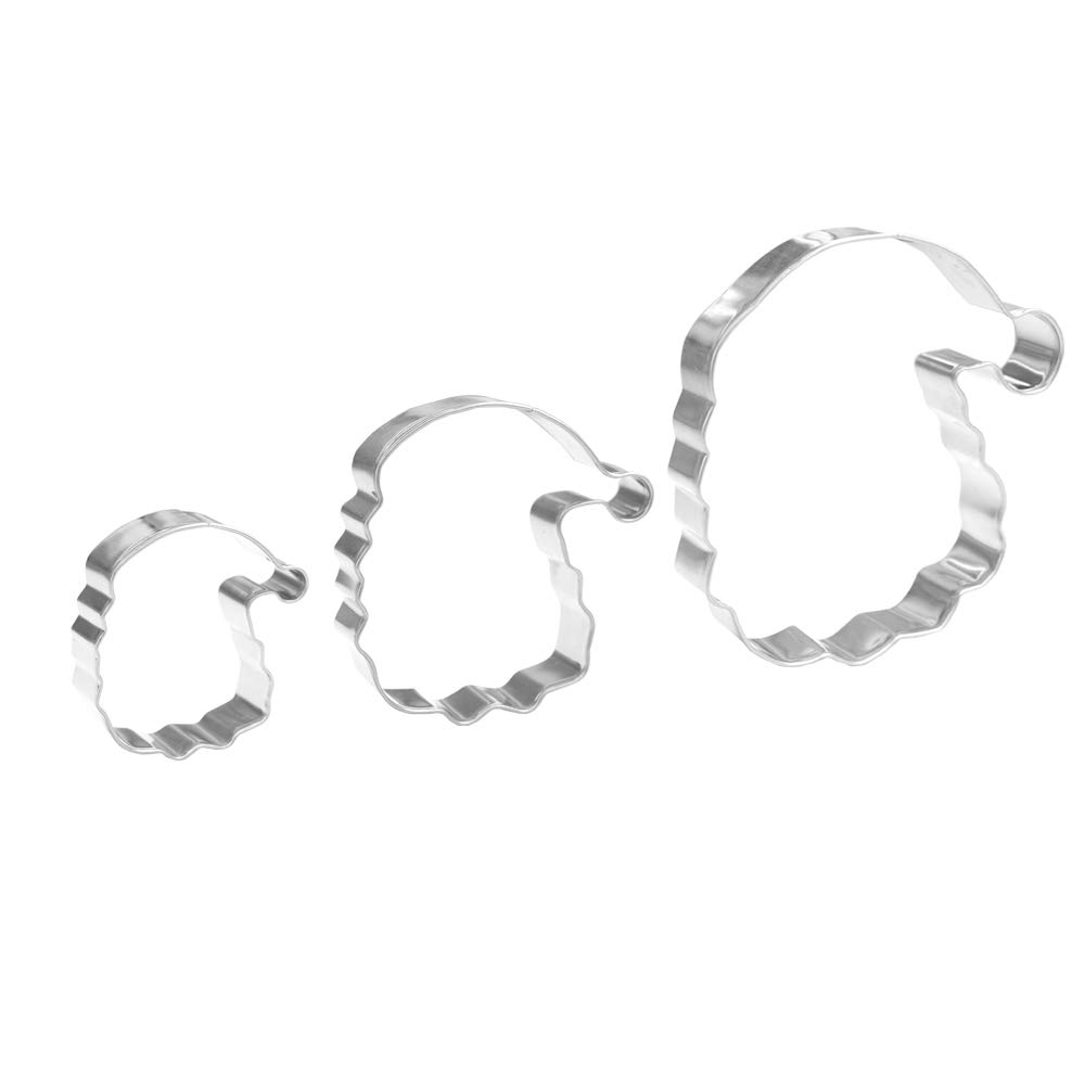 Large Santa Head Cookie Cutter Set – 3 Piece - Stainless Steel