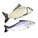 Babula 2 Piece Cat Toys, Catnip Simulation Plush Fish Toy, Grass Carp and Salmon