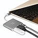 Travel Inspira Type C Hub Space Grey USB C HDMI and USB 3.0 Port and USB-C Charging Port for MacBook Pro 2016, Matebook, Samsung Galaxy Note 8