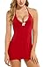 Avidlove Sleepwear Womens Chemise Sexy Nightie Full Slip Lace Babydoll Dress Red Large