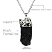 Amandastone Gemstone Natural Black Tourmaline Pendant Necklace 20