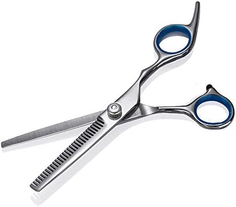 Barber Thinning Scissors, Hair Thinning/Texturizing/Cutting Teeth Scissors/Shears, 6.5" Stainless Steel with Detachable Finger Ring