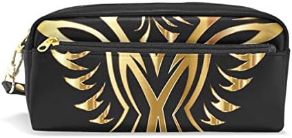 MUOOUM Awesome Gold Phoenix Bird Pencil Case for Kids Pen Box Pouch Case Makeup Cosmetic Travel School Bag