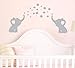 Elephants Bubbles Wall Decal Vinyl Wall Sticker Wall Art Baby Nursery Wall Decor, Grey