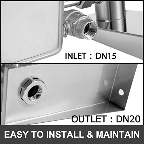 BestEquip Emergency Eyewash Wall Mounted, Eye Wash Safety 304 Stainless Steel, 12L/min Eyewash