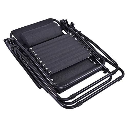 Sunlounger, 2 pcs Folding Lounge Chair with Zero Gravity, Wine