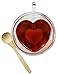 Tea Cup Heart Shaped Double Wall Insulated Clear Glass Tea and Coffee Cup 8.5 Ounces with Bamboo Teaspoon by Princeton Wares (1)