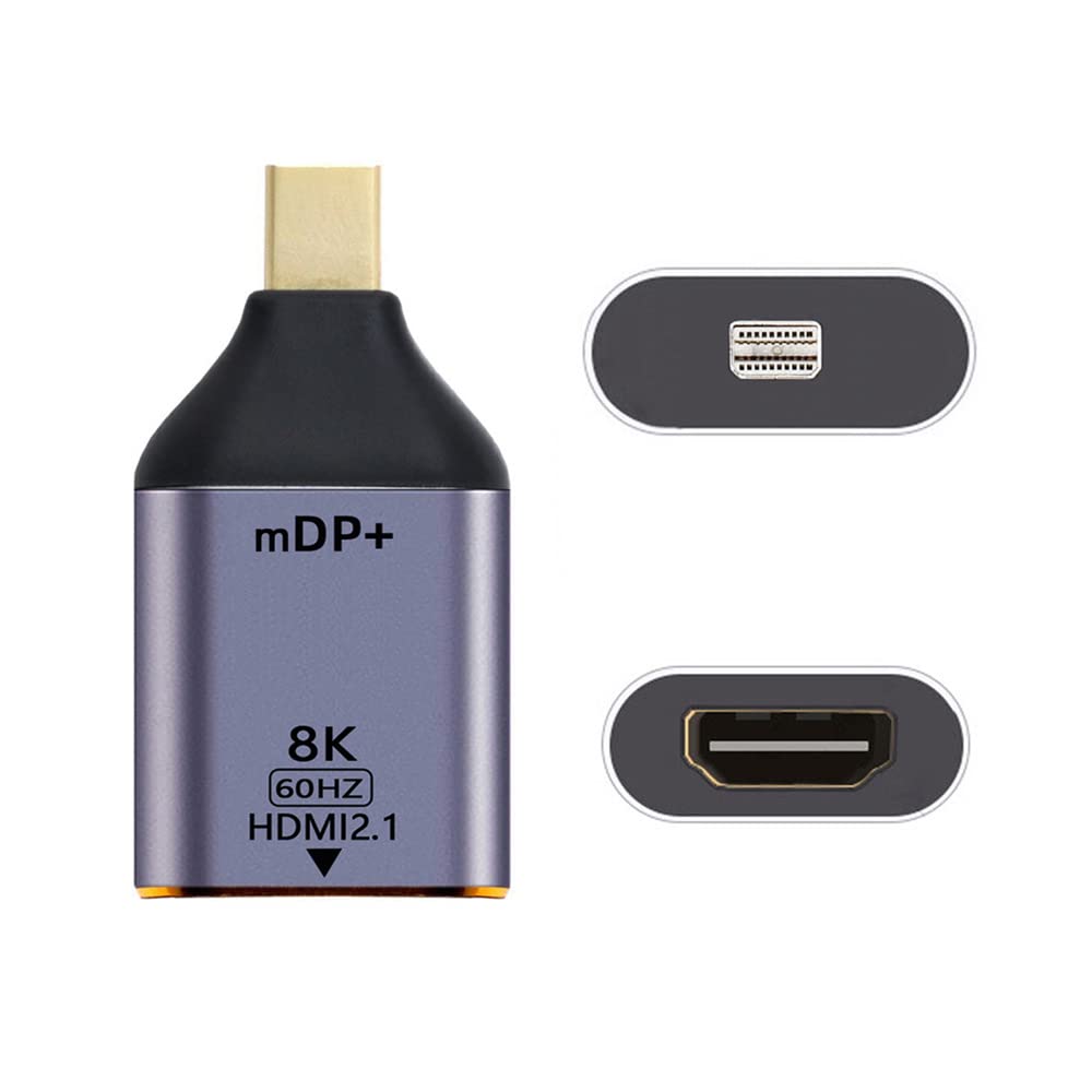cablecc Mini DisplayPort 1.4 Source to HDMI 2.0 Display 8K 60hz UHD 4K Mini-DP to HDMI Male Monitor Adapter Connector