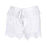 Womens New Sexy Elastic Openwork Celeb Lace Crochet Bow Shorts Mira Hot Pants