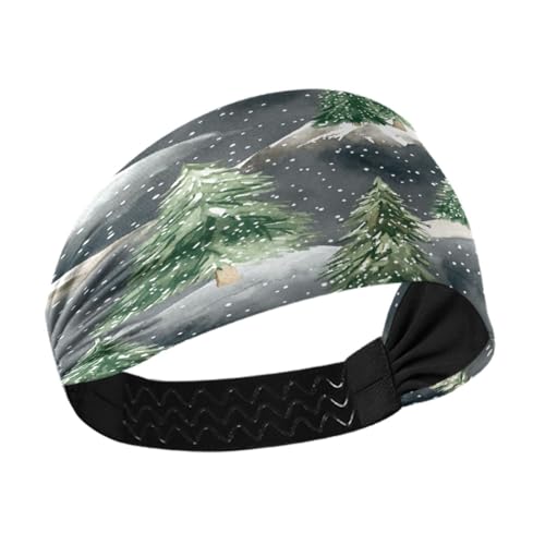 WELLDAY Headbands for Women Green Trees Soft Elastic Non Slip Headbands for Women Running, Wide Women’s Head Band for Thin Hair