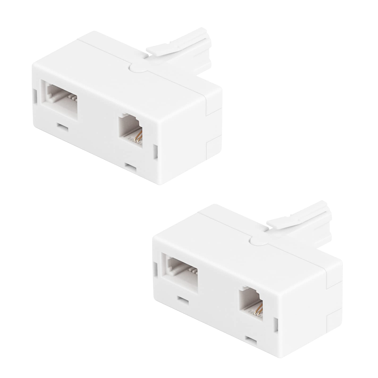 Uvital RJ11 to BT Phone Adapter - Standard Plug to Socket Converter, 2-Pack Wireless Female to Male, for 6P4C Telephone, Fax Machine