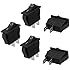 uxcell 5pcs SPST On Off Black Snap in Boat Rocker Switch AC 250V/15A 125V/20A