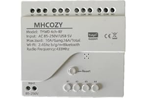 MHCOZY 4 Channel USB 5V AC 85-250V Smart WiFi Wireless Dry Contact Relay Switch Module,Tuya Smart Life app Remote Control,Compatible with Alexa Google Home
