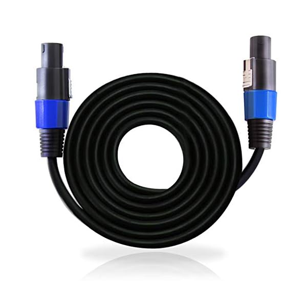 Speakon-to-Speakon-Audio-Cord-15-ft-12-Gauge-Male-Speakon-Connector-to-Male-Speakon-Connection-Black-Heavy-Duty-Professional-Speaker-Cable-Wire-Delivers-Sound-Pyle-Pro-PPSS15