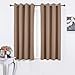 NICETOWN Blackout Draperies Curtains Panels - Window Treatment Thermal Insulated Solid Grommet Blackout Drapes for Bedroom (Set of 2, 52 by 45 Inch, Cappuccino)