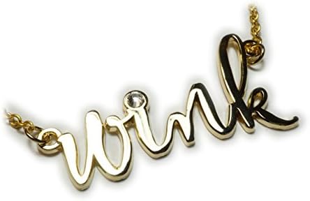 Wink JewelryWINK Flirty Flirt Gold Plated Script Brass Necklace Pendant w/ 16" chain