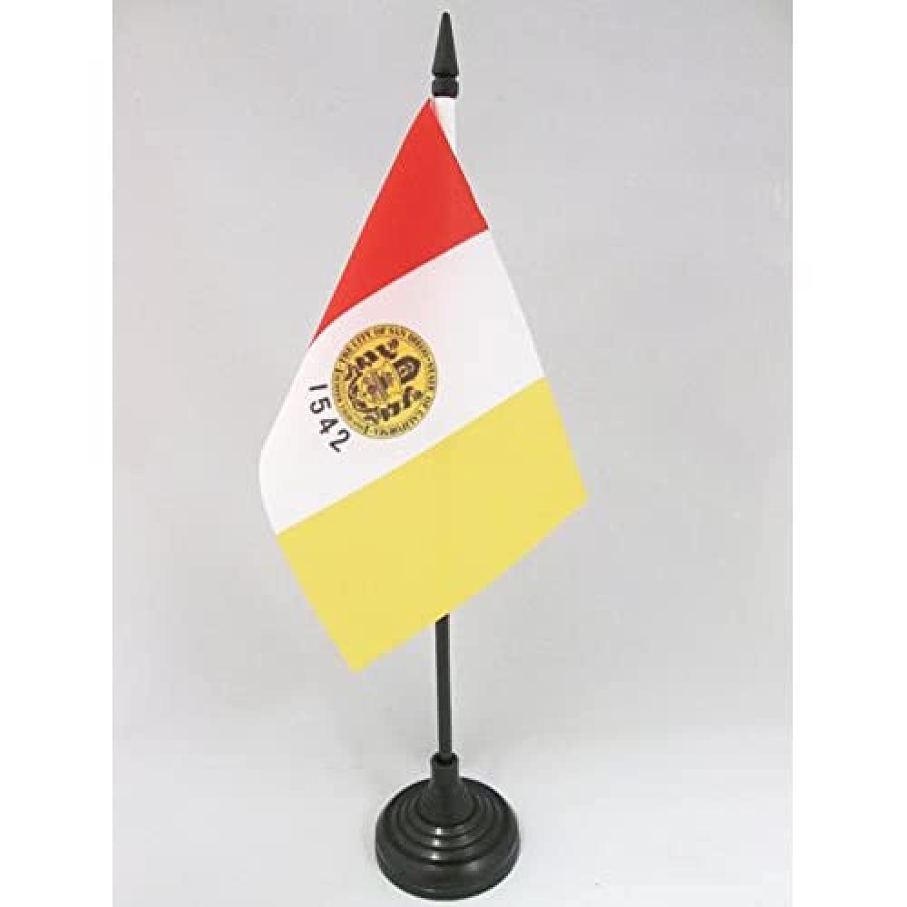 AZ FLAG - San Diego Table Flag 4'' x 6'' - San Diego city Office Mini Banner 100% Polyester 15 x 10 cm - Mini Desk Flag with 10'' Pole and Black Plastic Base