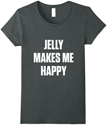 Womens Jelly makes me happy Shirts Large Dark Heather