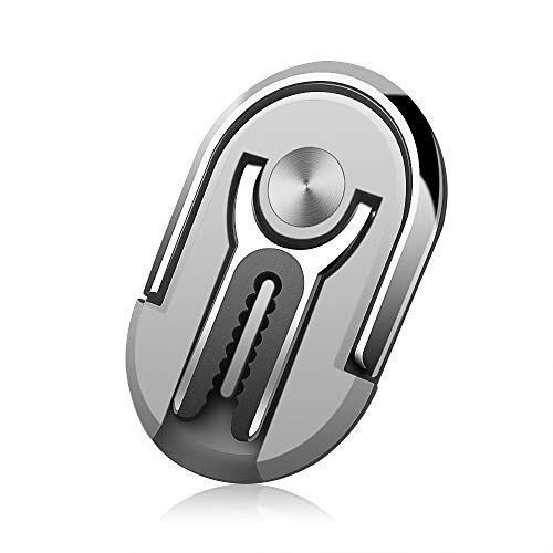 Phone Ring Holder - Sanp Three-in-one Multipurpose Mobile Phone Bracket Holder Stand 360 Degree Rotation & 90°Flip for Car Home, Multiple-Angle Car Phone Mount (Silver) - Thumbnail 5