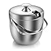 Ice Bucket,Insulated Stainless Steel Double Walled Ice Bucket with Lid,Stainless Steel Ice Tongs -2.8L-Silver primary
