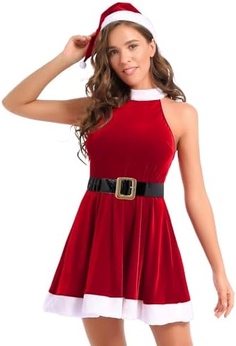 off the shoulder mrs claus dress Mrs Santa Clause Red Velvet Christmas Dress Deep V Cut Sexy Off the Shoulder