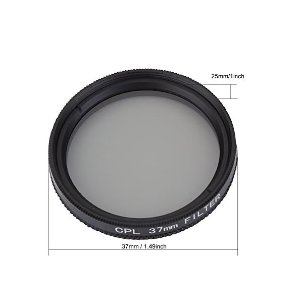 Mugast 37mm Circular Polarizer Objektivfilter, CPL Filter Objektiv mit Adapterring Schutzkappe Geeignet für Xiaomi Yi 4k… – Bild 7