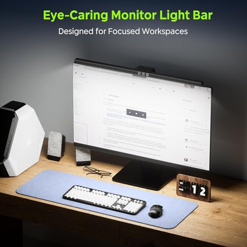 Quntis Monitor Light Bar, 50cm Computer Monitor Lamp 3 Color Temperature Brightness Stepless Adjustment Touch Control Screen Light with Timer Space Saving Eye Care e-Reading USB Lamp for Home Office