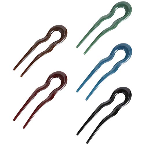 5 Pack Plastic Hair Fork Pins Chopsticks Hairpins Picks Carved Hollow Long Hair Sticks Hairclips Magic Simple Fast Hair Bun Chignon Braids Spiral Twist Styling Maker Accessories Bulk - Thumbnail 4