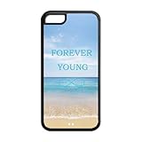 Hipster quote forever young infinity love sandy beach Iphone 5C TPU case