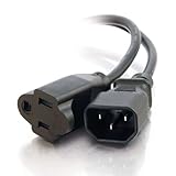 C2G / Cables to Go 03147 18 AWG Monitor Power Adapter Cord, Black (1 Feet/0.30 Meters)