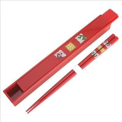 Japanese Lacquer Chopsticks Chop stick Travel w/ case Red by Kafu