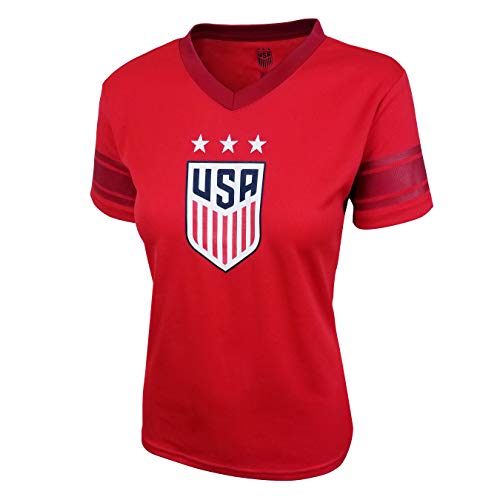 image for Icon Sports U.S. Soccer USWNT Women's Football Polymesh Tee (Alternate