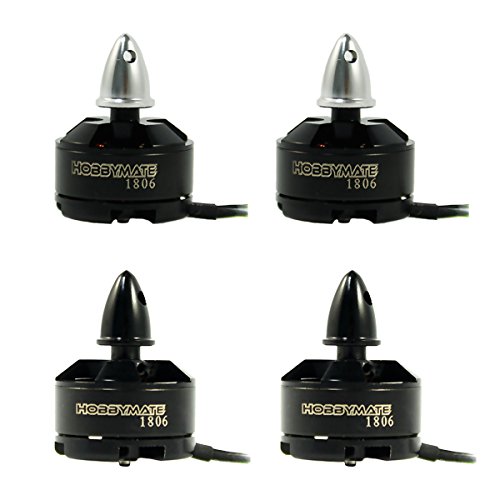HOBBYMATE 2 Pairs 1806 2250KV CW CCW Brushless Motor for Mini 180, 210, 220 RC Multirotor Quadcopter Drone