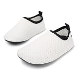 JIASUQI Baby and Kids Athletic Sneakers Barefoot Water Shoes for Beach Swim Pool,White Dot 6-12 Months