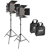 Neewer 2 Packs Bi-Color Dimmable 660 LED Video