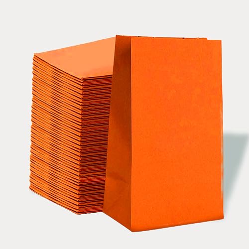 Orange Paper Bags, 4lb pack of 50