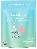 Pink Stork Liquid Gold: Nursing, Lactation, Breastfeeding Support Tea -Boost Milk Supply -Boost Milk Flow -7 Organic Herbs -Caffeine Free -30 Cups -Amazing Taste -Delicious Hot or Cold