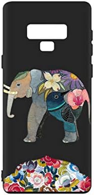 Mioc Samsung Galaxy Note 9 Black Case, Luxury Personality 3D Scrub Embossed Painted Pattern Soft TPU Silicone Sleeve Ultra-thin Shock Absorbing Back Shell, Elephant