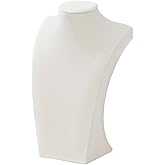 Necklace Bust Stand for Selling, Beige VelvetNecklace Display Holder, Jewelry Necklace Organizer Rack for Home Use or Shop Show (13" Height)