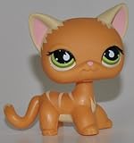 Shorthair Kitten #525 (Orange, Green Eyes, White Ears) - Littlest Pet Shop (Retired) Collector Toy - LPS Collectible Replacement Single Figure - Loose (OOP Out of Package & Print)