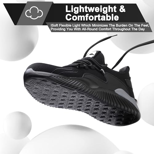 Safety Shoes for Men Women Work Shoes with Steel Toe Lightweight Safety Shoes Comfortable Safety Sneakers 36-46EU