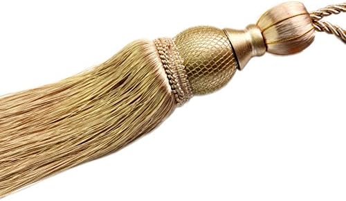 One Pair High-grade European Style Curtains Tieback Rope Retro Tassel Curtains Buckle (Beige)