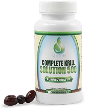 Complete Krill Solution 500mg 60 Softgels of Purified Krill Oil - Better Than Fish Oil To Relieve Joint Pain - Maintain Heart And Brain Function - Improve Cholesterol Balance And Circulation