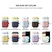 elago Duo Hang Case Compatible with Apple AirPods Case 1 & 2, Carabiner Included, Supports Wireless Charging, 2 Color Caps + 1Body [Peach, Grey + Jean Indigo]