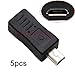 Bonayuanda 5 Pack Micro USB 2.0 Female to USB Mini 5 Pin Male m/f Connector Adapater Converter